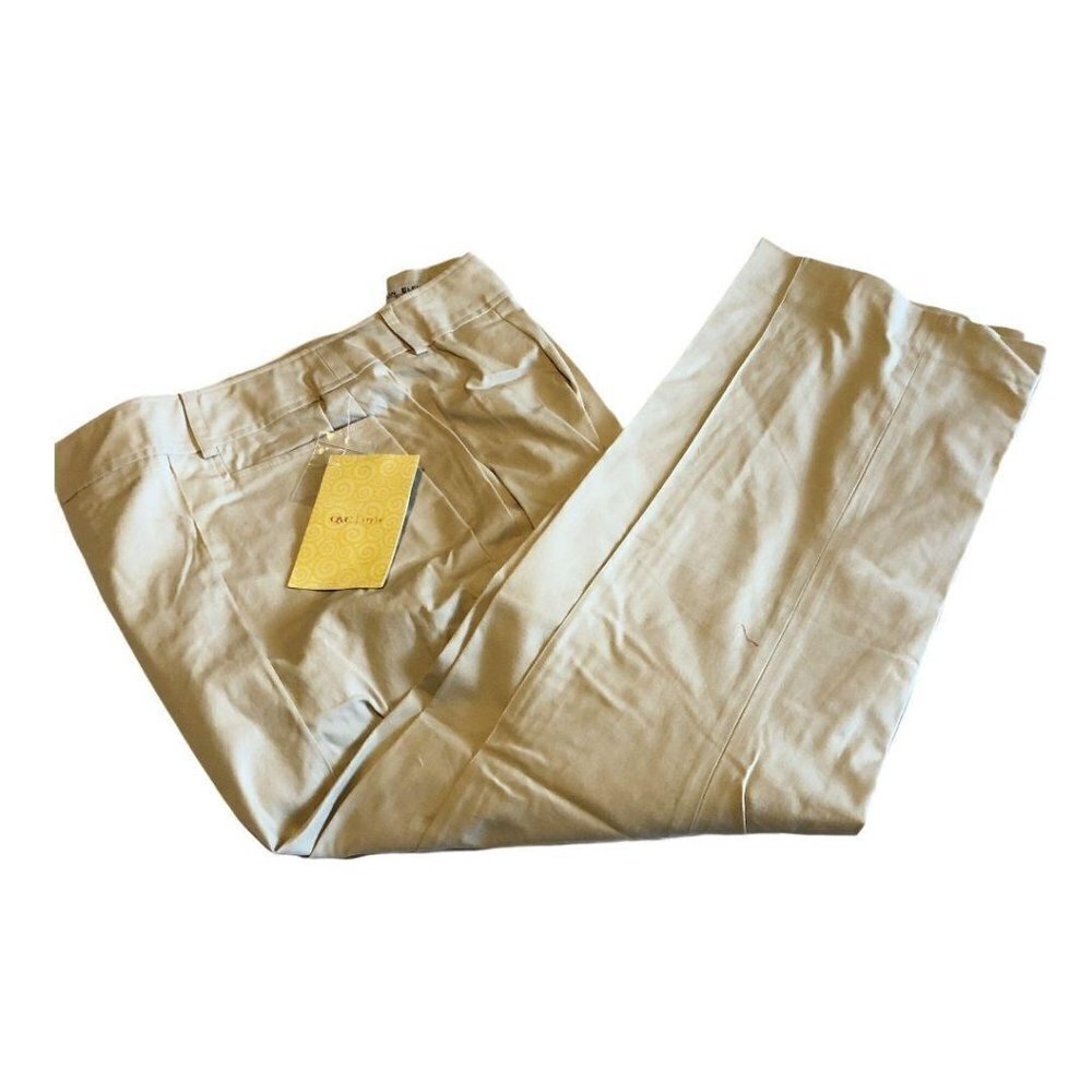 Design Elements Donna Degnan Womens Pants 24W Tan Wide Waistband Pockets‎